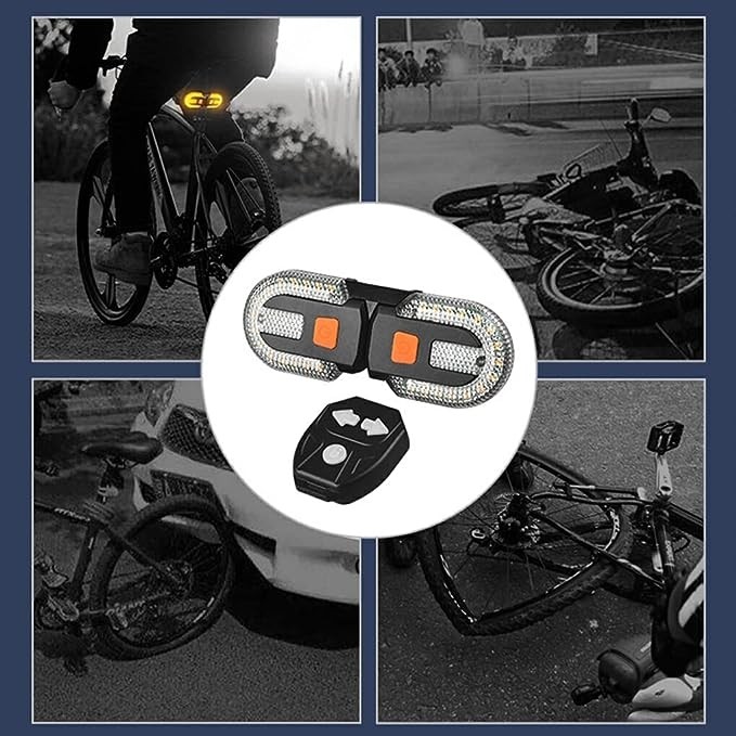 Sistem de semnalizare fara fir, detasabil cu 3 moduri de iluminare si avertizare sonora pentru bicicleta