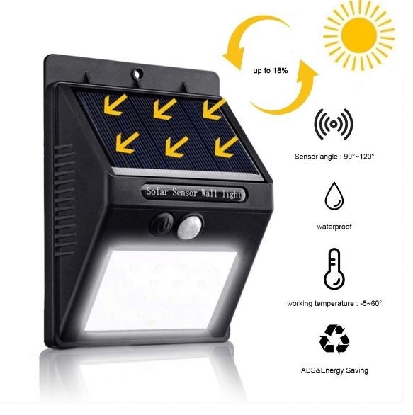 Lampa de perete cu senzor solar