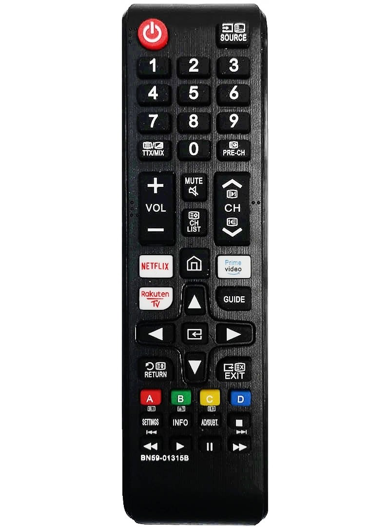 Telecomandă TV Compatibilă Samsung Smart – Model BN59-01315B, cu Butoane Netflix, Prime Video și Rakuten TV