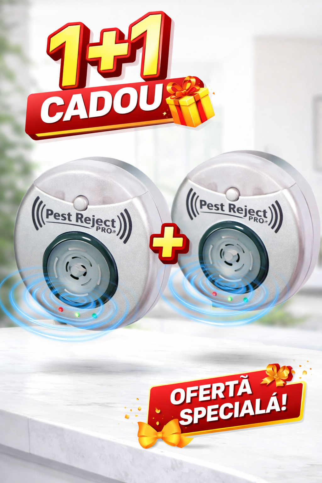 1+1 CADOU Aparat anti rozătoare și insecte Pest Reject PRO – protecție eficientă pentru casa ta