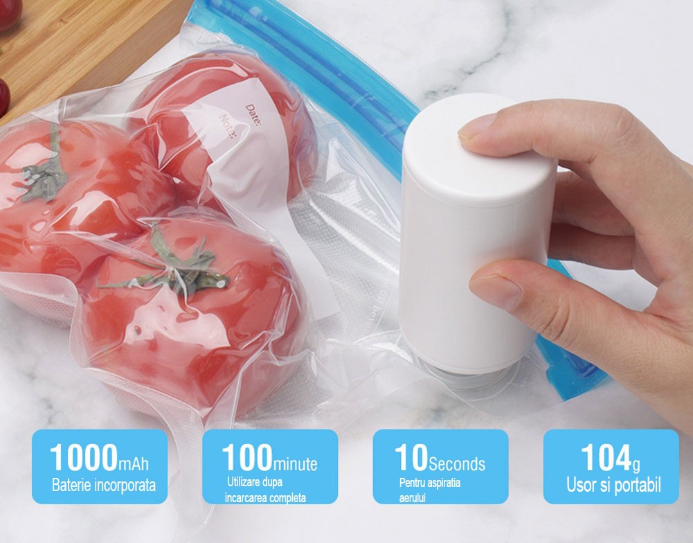 Aparat de vidat si umflat, 2 in 1, 7 piese incluse 