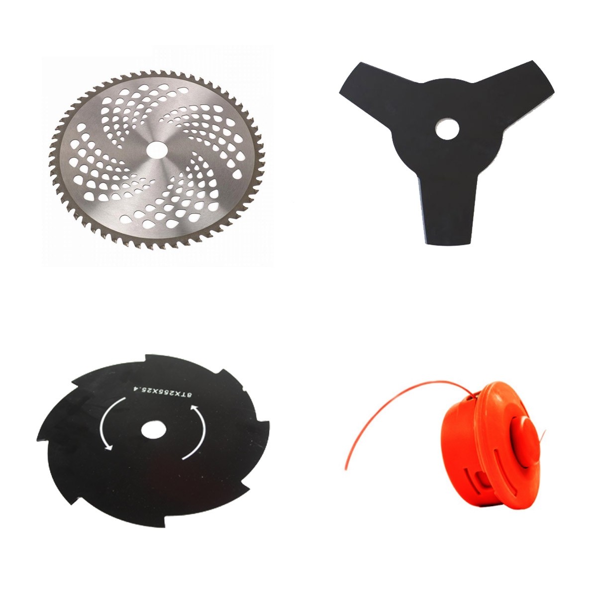 Set 4 moduri de taiere, accesorii pentru motocoasa, tambur cu fir