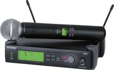 Set microfon si receiver wireless Shure SLX 2/Beta 58 A Cu Statie SLX 4