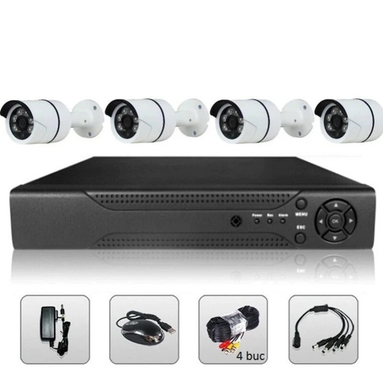 Kit pentru supraveghere 4 camere si DVR inclus