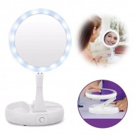 Oglinda dubla, pliabila cu Factor de Marire si Iluminare LED, Fold Away Make-Up