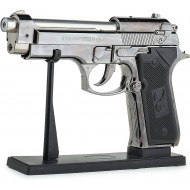 Bricheta pistol tip Beretta cu toc piele PU si suport de birou