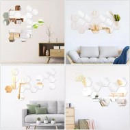 Set de 10 oglinzi acrilice, hexagonale decorative