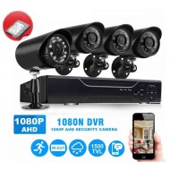 Sistem supraveghere DVR CCTV cu 4 camere interior/exterior Infrarosu, night vision + Hard Disk 500GB/1Tera Optional