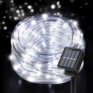 Furtun Luminos LED cu Încărcare Solară – 10 m, Lumină Alb Rece, Pentru Exterior