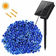 Instalație Solară Decorativă pentru Exterior – 10 m, 100 LED-uri Albastre, Încărcare Solară
