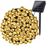 Instalație Solară Decorativă pentru Exterior – 10 m, 100 LED-uri Alb Cald, Încărcare Solară
