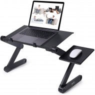 Masuta De Laptop Din Aluminiu, Cooler Incorporat Si Suport Lateral Pentru Mouse