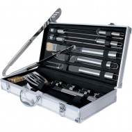 Set 10 ustensile pentru gratar, cutie depozitare din aluminiu 