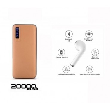 Oferta speciala Baterie externa cu 3 iesiri + Cadou casca Wireless I7