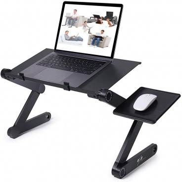 Masuta De Laptop Din Aluminiu, Cooler Incorporat Si Suport Lateral Pentru Mouse