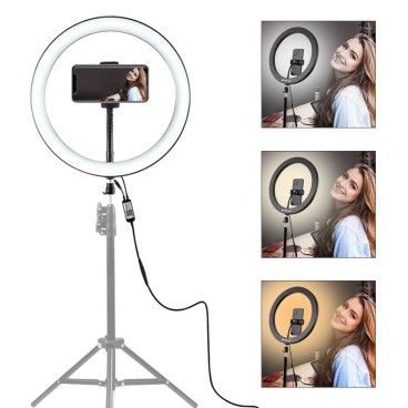 Lampa circulara cu suport selfie, putere de 60W pentru foto, make-up, cosmetica