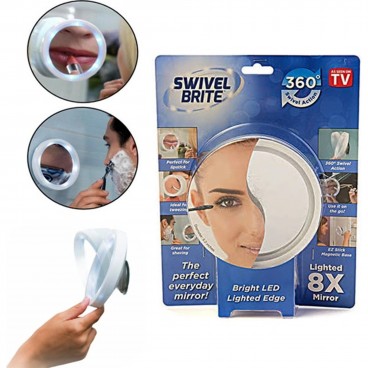 Pachet Promotional ! 1+1 Oglindă cosmetică cu LED Swivel Brite, cu mărire